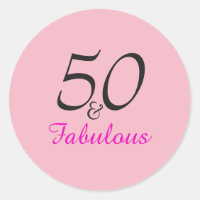 50 y fabulosos pegatinas de cumpleaños