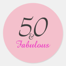 50 y fabulosos pegatinas de cumpleaños