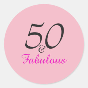 50 y fabulosos pegatinas de cumpleaños