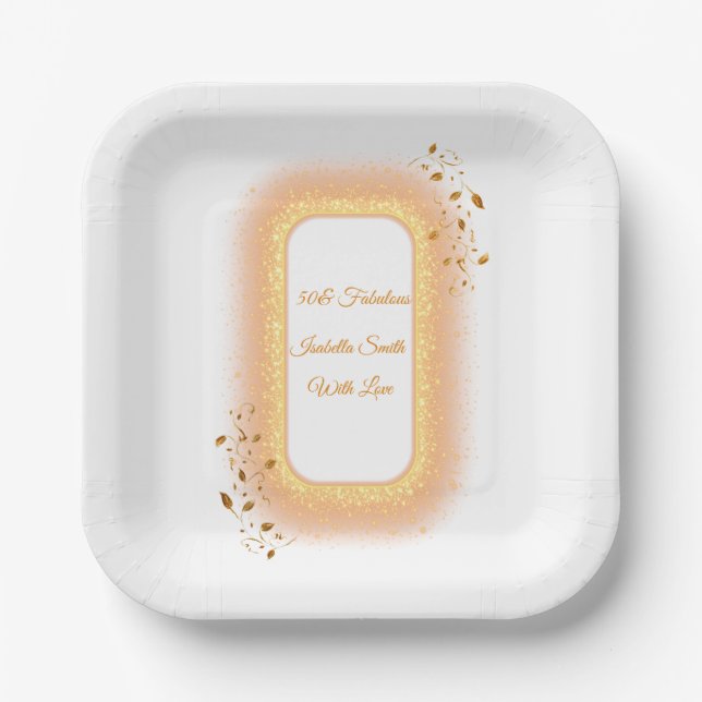 50 y fabulosos platos de papel para fiestas de cum (Anverso)