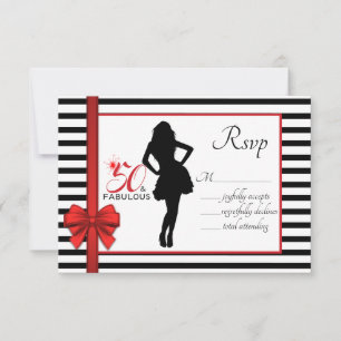 50 y FABULOUS 50.ª tarjeta de respuesta al cumplea