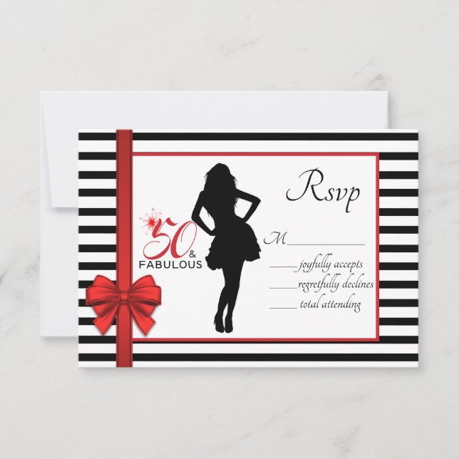 50 y FABULOUS 50.ª tarjeta de respuesta al cumplea (Anverso)