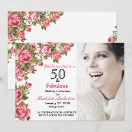 50 y Fabulous Floral | 50 invitaciones de cumpleañ