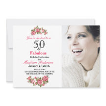 50 y Fabulous Floral | 50 invitaciones de cumpleañ