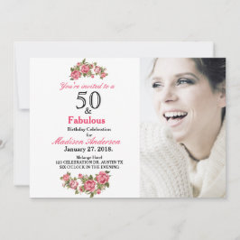 50 y Fabulous Floral | 50 invitaciones de cumpleañ