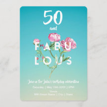 50 y FABULOUS | Invitación de cumpleaños
