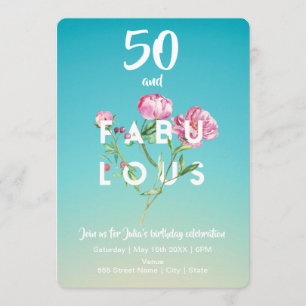 50 y FABULOUS   Invitación de cumpleaños