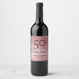 50 y la etiqueta de vino fabulosa