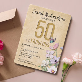 50 y la fantástica invitación a las flores silvest