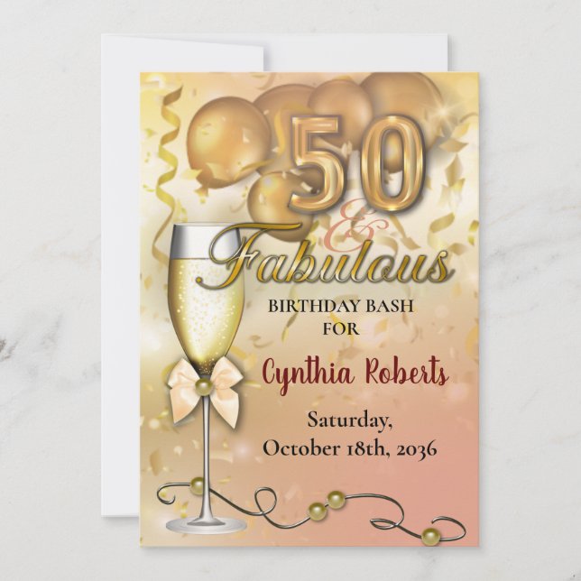 50 y la fantástica invitación a los globos de oro  (Anverso)