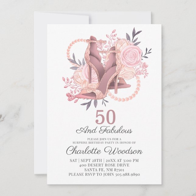 50 y la fantástica invitación a los zapatos de bai (Anverso)