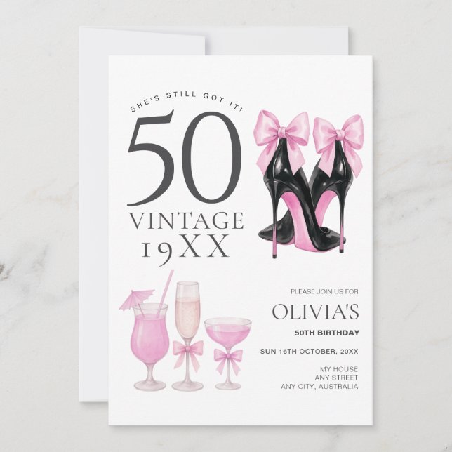 50 y la fantástica invitación a los zapatos de tac (Anverso)