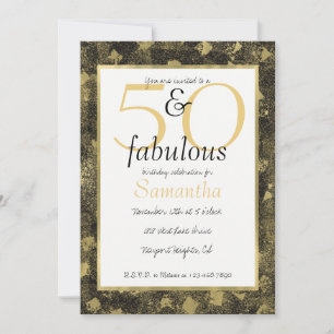 50 y la fantástica invitación Glam Gold Black Fies