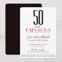 50 y la fantástica invitación Retro de cumpleaños
