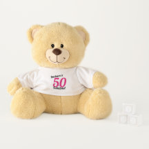 50 y oso de peluche personalizado cumpleaños