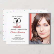 50 y una invitación fabulosa para el cumpleaños