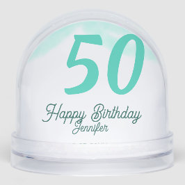 50th birthday add name date year green pastel bold