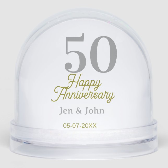 50th happy anniversary name date silver gold date  (Anverso)