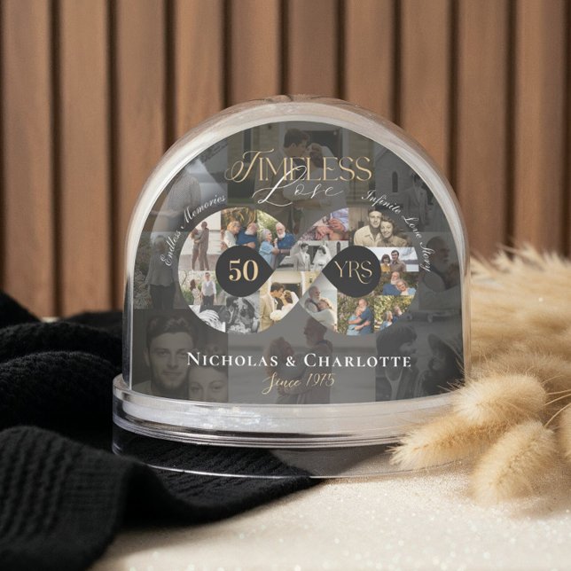 50th Wedding Anniversary Infinity Photo Collage (50th Wedding Anniversary Infinity Photo Collage Snow Globe)