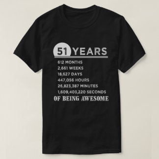 51.o Camisa del cumpleaños regalos del aniversario