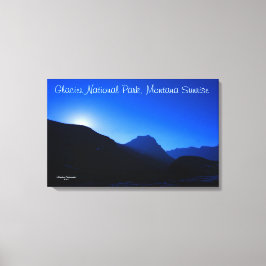 51" x 33" Glacier Park Sunrise Lienzo envuelto