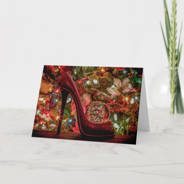 5258-2-zapato rojo con árbol de Navidad (Anverso)