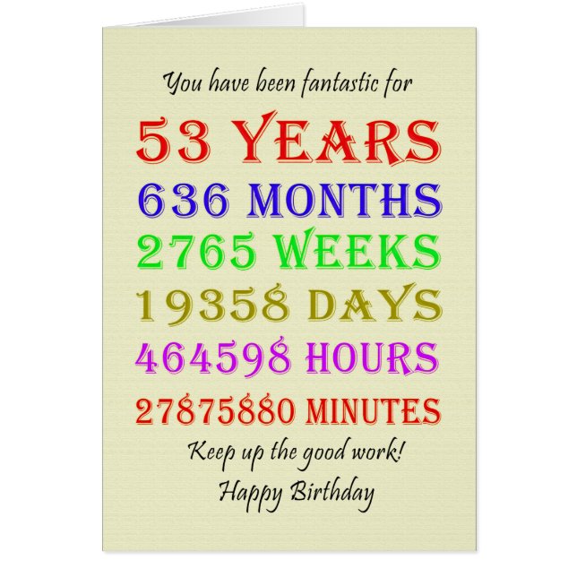 53.ª fecha de nacimiento (Frente)