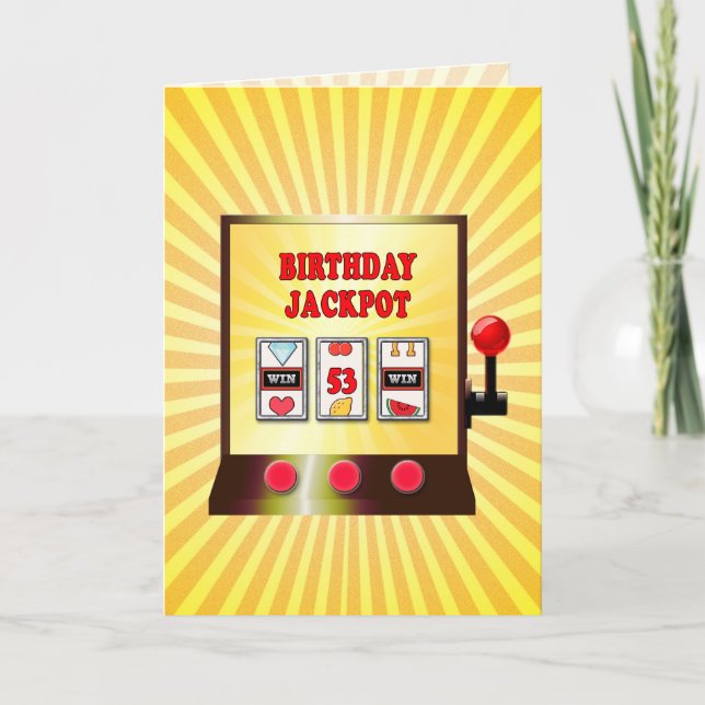 53.ª tarjeta de máquina tragaperras de cumpleaños (Anverso)
