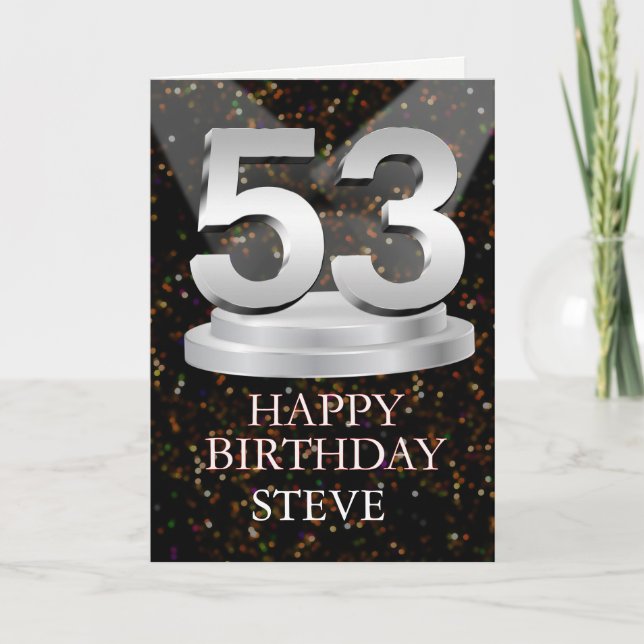 53 Amantes De Cumpleaños Añadir Una Tarjeta De Nom (Anverso)
