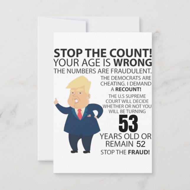 53 años de Trump Feliz cumpleaños presente gracios (Anverso)