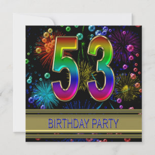53° cumpleaños - Invitación con burbujas