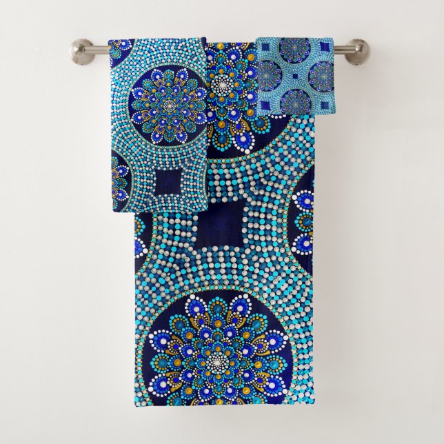 53 kit de toallas de baño azules reales (In situ)