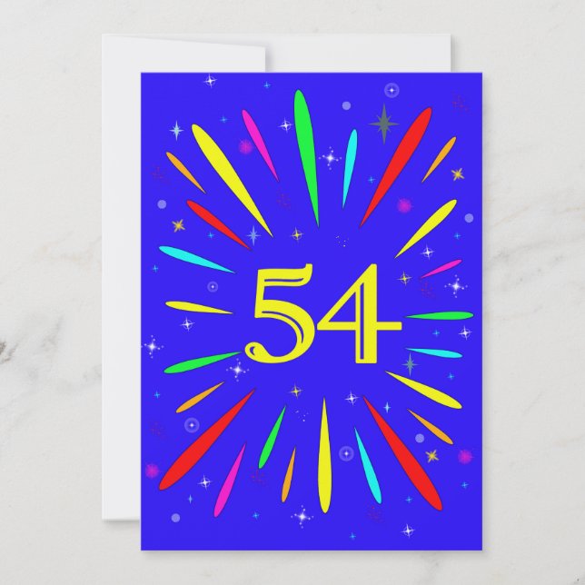 54.ª explosión de invitación a fiesta de cumpleaño (Anverso)