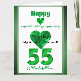 55.ª Tarjeta De Aniversario Del Boda Esmeralda Par