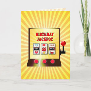 55.ª tarjeta de máquina tragaperras de cumpleaños