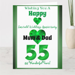 55.º Boda Esmeralda Mamá de tarjetas y papá