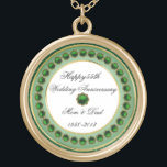 55.º collar de aniversario Boda<br><div class="desc">Diseño de imágenes Digitalbcon con una temática de color verde esmeralda con una variedad de imágenes, formas, patrones y estilos personalizados en este collar único del "aniversario del Boda Esmeralda". Este elegante y colorido diseño es el regalo ideal para el Aniversario de la esposa o como regalo para la familia...</div>