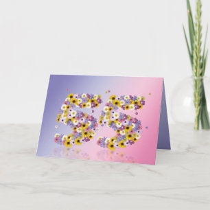 55.a tarjeta de cumpleaños con las letras floridas