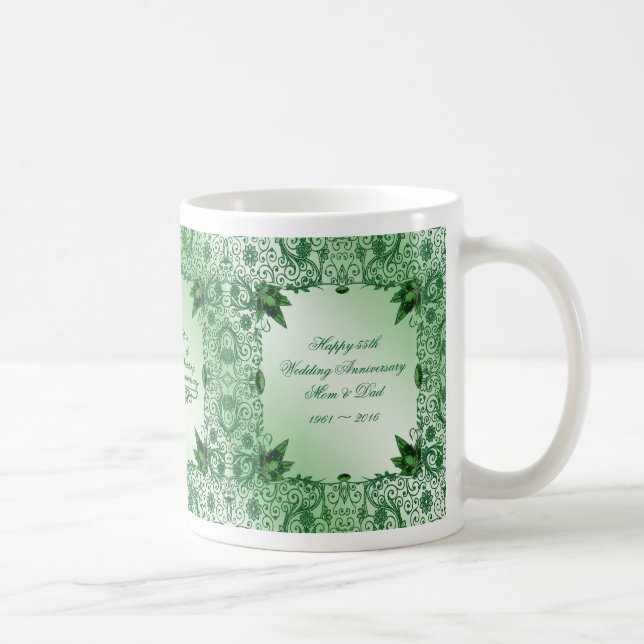55.a taza de café elegante del aniversario de boda (Derecha)