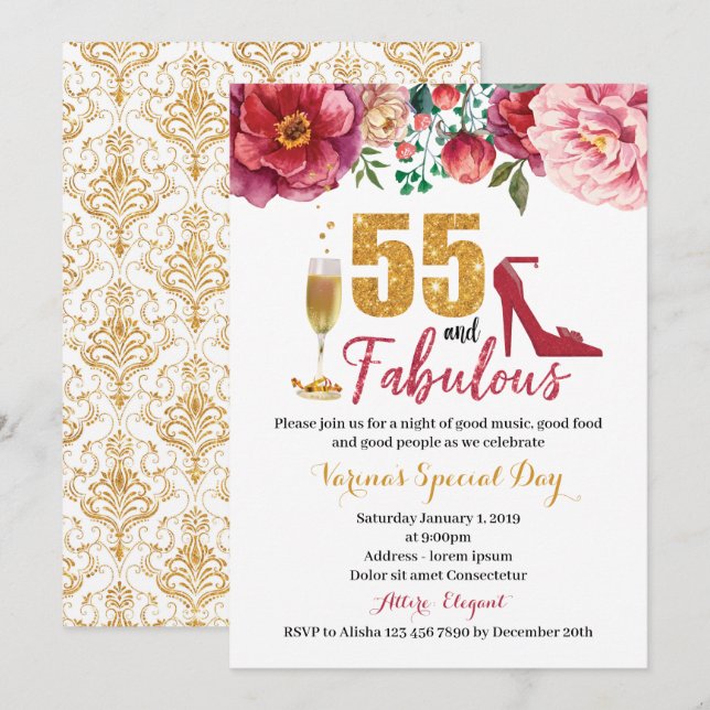55 años y fabulosa invitación al cumpleaños de las (Anverso / Reverso)
