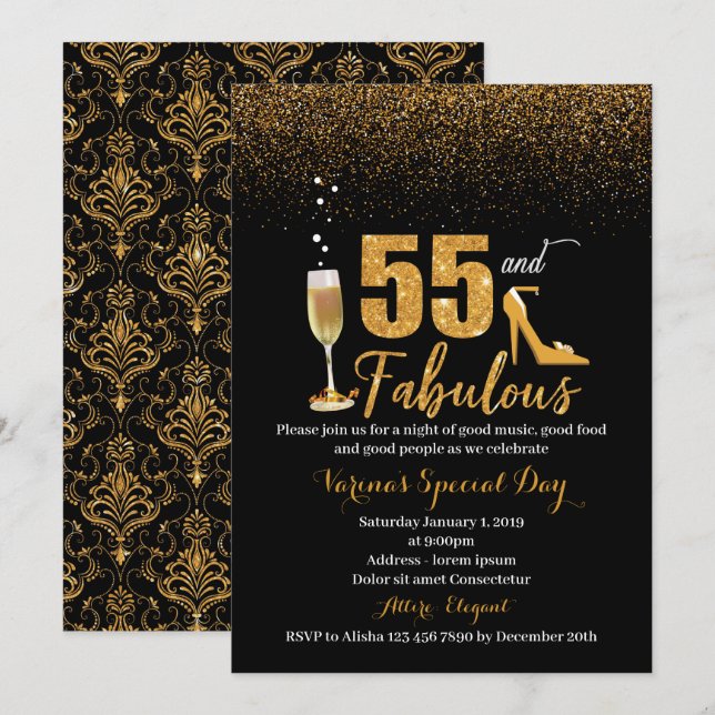55 años y fabulosa invitación al cumpleaños de las (Anverso / Reverso)