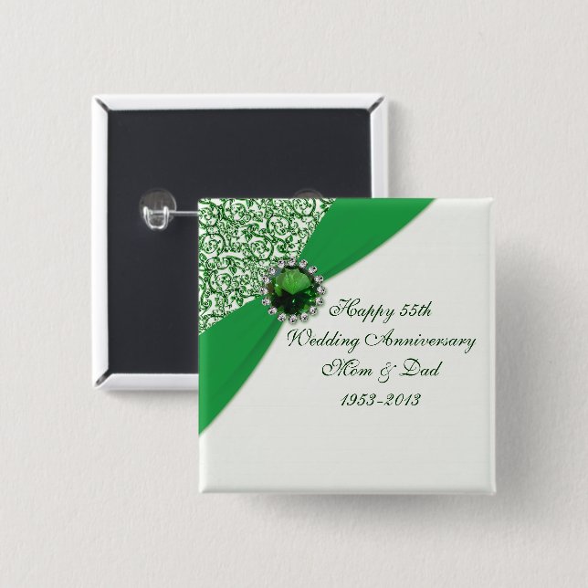 55.o Botón del aniversario de boda (Anverso y reverso)