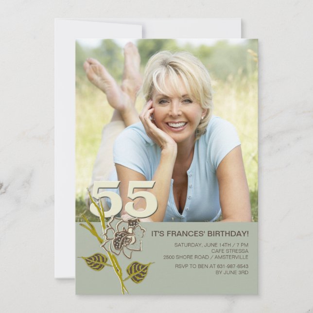 55.o Invitación de la foto del cumpleaños (Anverso)