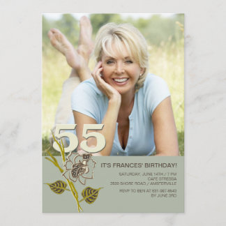 55.o Invitación de la foto del cumpleaños