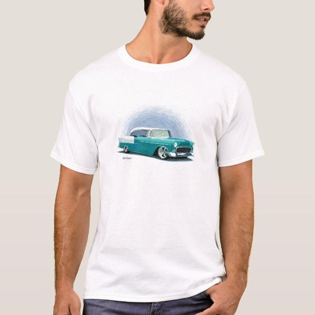 '56 Camiseta turquesa de Ilustracion Chevy (Anverso)