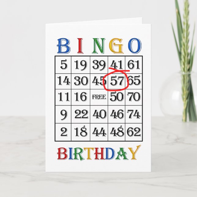 57.ª tarjeta de bingo de cumpleaños (Anverso)