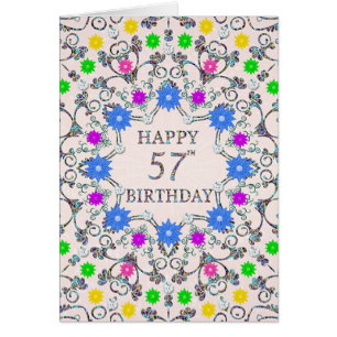 57.º cumpleaños Flores abstractas