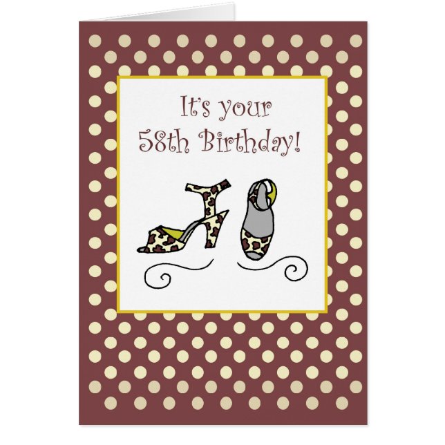 58.º cumpleaños de mujeres con zapatos (Frente)