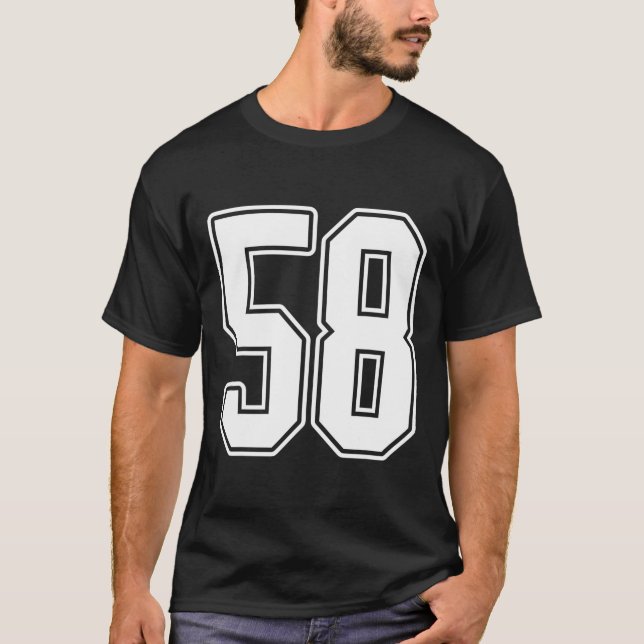 #58 Esbozo blanco Número de 58 Estíl de Jersey de  (Anverso)