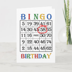 58.o Tarjeta del bingo del cumpleaños